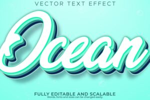 Ocean text effect editable sea and blue text style