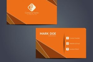 Orange modern business card template