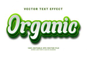 Organic 3d text effect. editable text style effect, suitable for nature theme