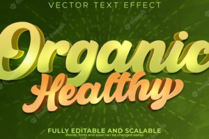 Organic nature text effect editable green and natural text style