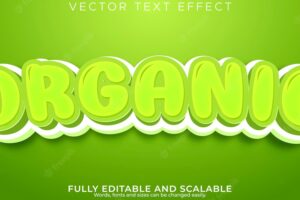 Organic text effect editable vegetable and garden text style