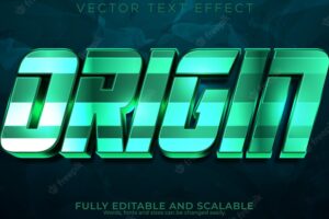 Origin text effect editable techno and cyber text style
