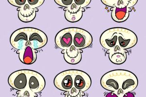 Original set of funny skull sitckers
