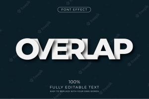 Overlapping text effect. editable font style
