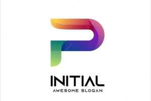 P letter logo initial gradient colorful