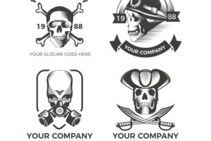 Pack of four skull logos