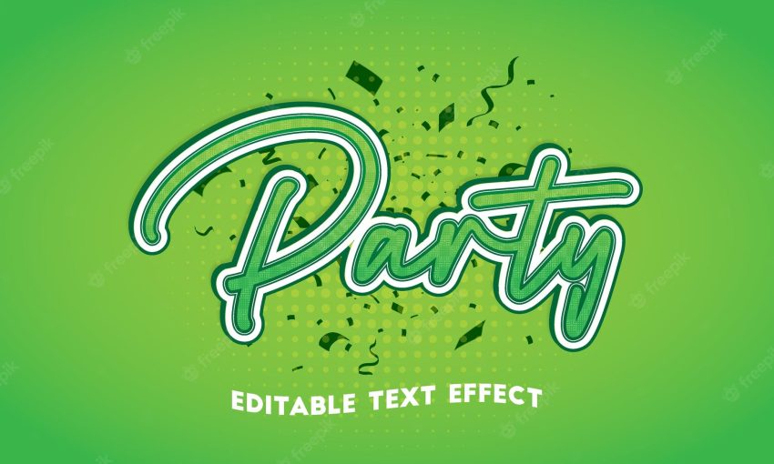Party editable text effect