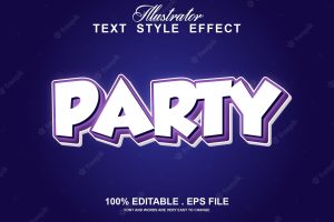 Party text effect editable