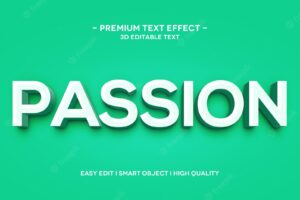 Passion 3d text effect template