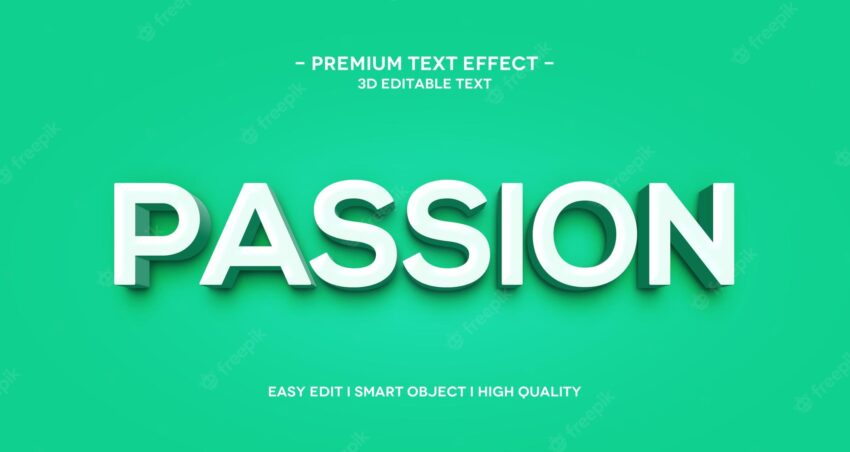 Passion 3d text effect template