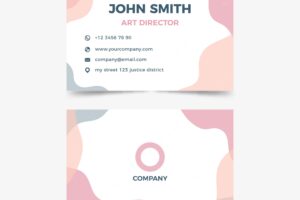 Pastel-colored stains on business card template