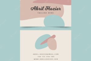 Pastel colours and brush strokes business card