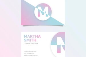 Pastel gradient business cards