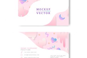 Pastel name card mockup vector