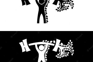 People gym natural logo design vector