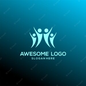 People logo company design gradient style