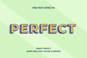 Perfect colorful text effect with 3d and shadow effect