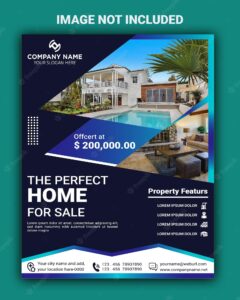 The perfect home for sale real estate flyer design template