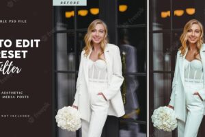 Photo edit preset filter for wedding invitation bridesmaid party