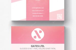Pink business card