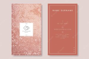 Pink marble business card