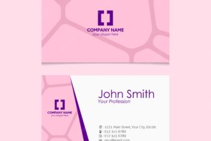 Pink shapes business card design