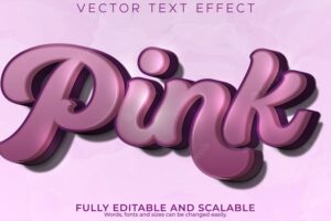 Pink text effect editable cute and soft text stylex9