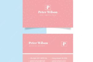 Pink tones of minimal business card template