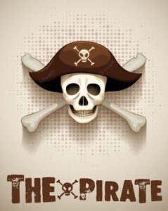 Pirate theme with pirate skull