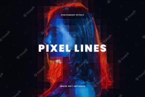 Pixel lines photo effect