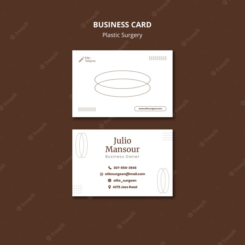 Plastic surgery business card template