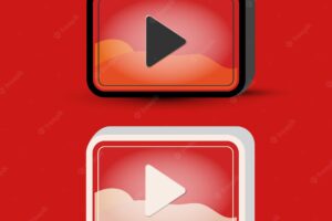 Play button icon sign and symbol 3d. simple 3d play video button.