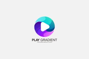 Play gradient logo vector icon design template