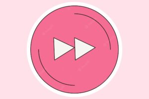 A play icon isolated on soft pink background