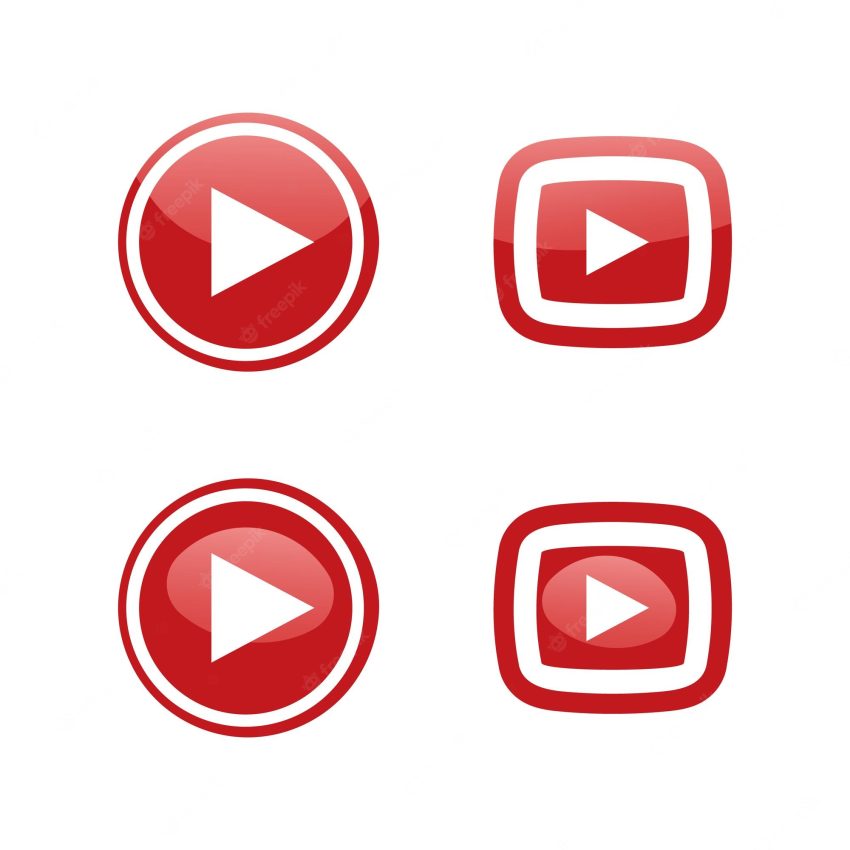Play media logo set. abstract media icon set.
