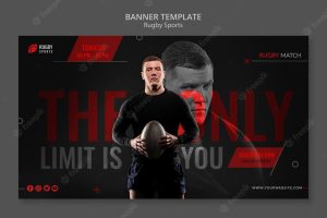 Playing rugby horizontal banner