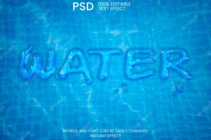 Pool water background text effect