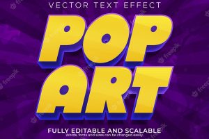 Pop art text effect editable poster and colorful text style