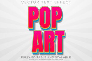 Pop art text effect editable poster and colorful text style
