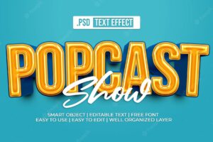 Popcast text style effect