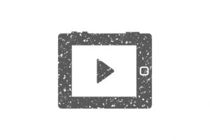 Portable media player icon in grunge texture vector illustration