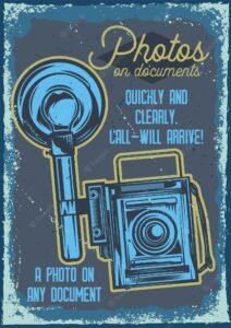 Poster design with illustration of a camera