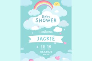 Pretty chuva de amor baby shower invitation
