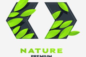 Next and previous buttons nature leaves logo
