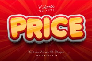 Price 3d bold text effect