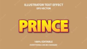 Prince editable text effect