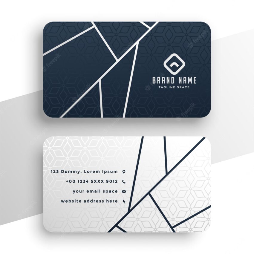 Professional business card design with lines