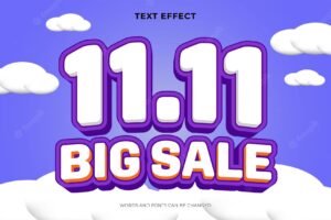Promotion 11.11 editable text effect
