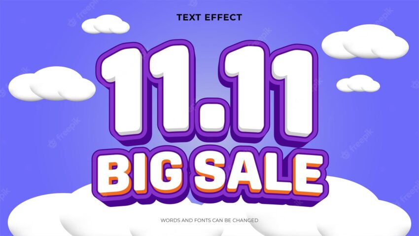 Promotion 11.11 editable text effect