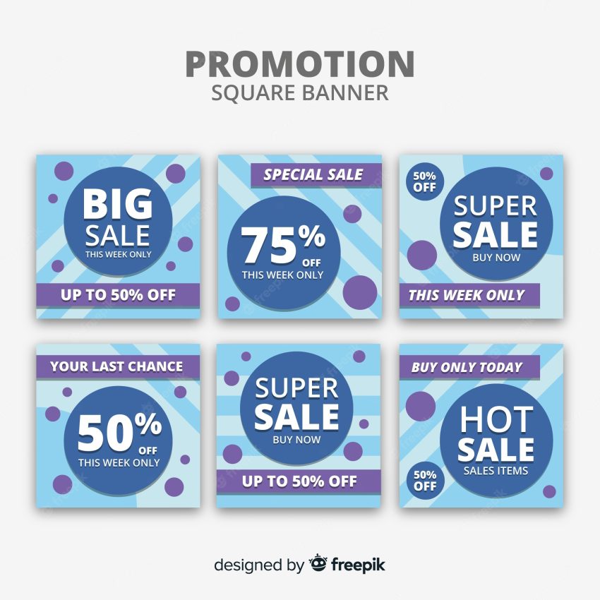 Promotion square banner collectio